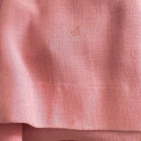 1950s Mode O’Day Pink Day Dress Pockets Lucite Rhinestone Buttons 33” Waist VNTG - Picture 13 of 16
